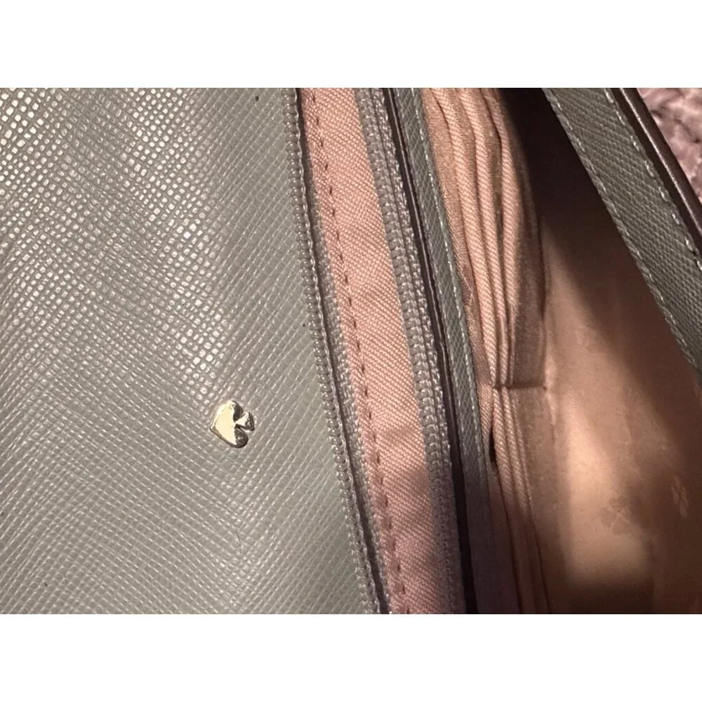 Kate Spade Crossbody Wallet On A Chain Leather Light Blue & Brown 5.25x7.5